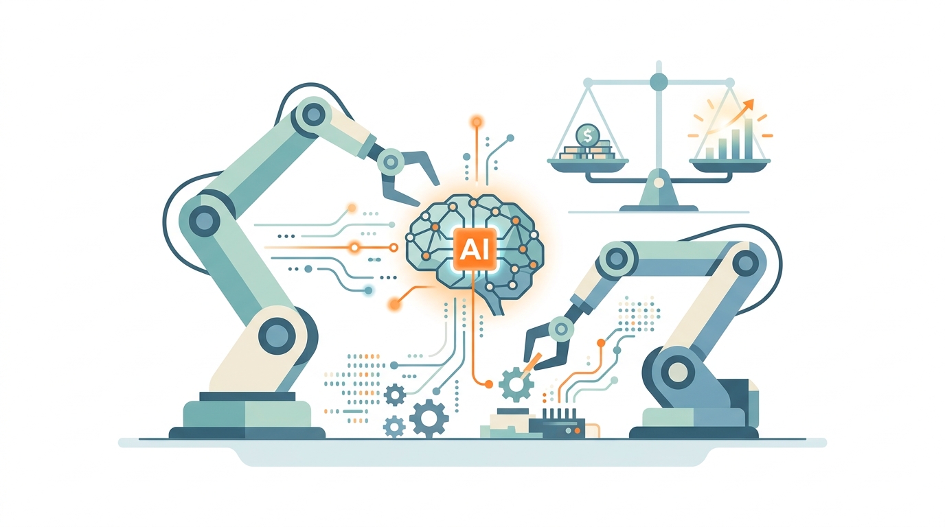 Twee robotarmen met AI-training voor minder dan 5.000 dollar