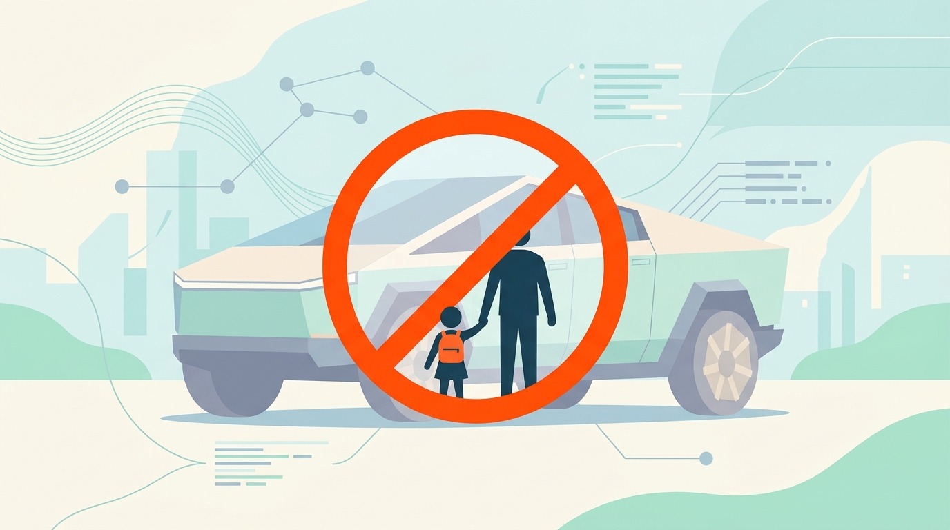 Tesla's Cybercab verbiedt kinderen onder 13 — ook met ouder